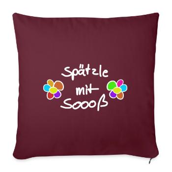 Spätzle mit Soß Schwäbisch - Sofakissenbezug 45 x 45 cm - Burgunderrot - Vorne