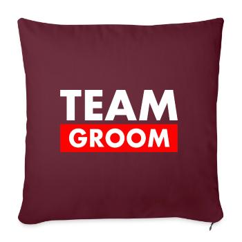Team groom - Housse de coussin décorative 45 x 45 cm - bordeaux - Devant