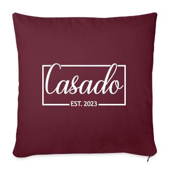 2023 Fête de mariage du marié de fiançailles - Housse de coussin décorative 45 x 45 cm - bordeaux - Devant