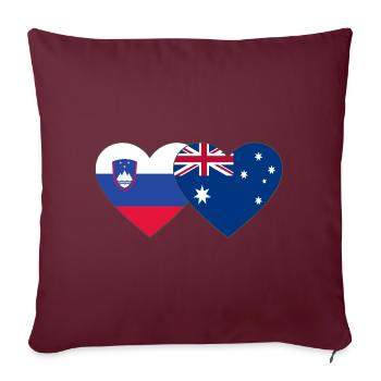 Slovénie Australie Drapeau Coeur - Housse de coussin décorative 45 x 45 cm - bordeaux - Devant