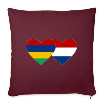 Maurice Drapeau de la Hollande Cœur - Housse de coussin décorative 45 x 45 cm - bordeaux - Devant