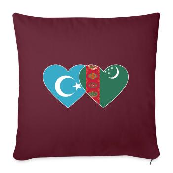 Uiguren Turkmenistan Flagge Herz - Sofakissenbezug 45 x 45 cm - Burgunderrot - Vorne
