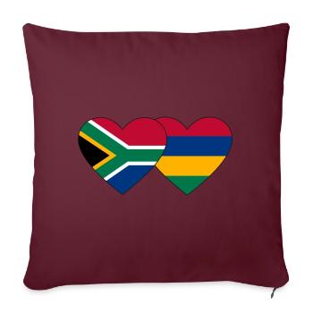 Afrique du Sud Maurice Flag Heart - Housse de coussin décorative 45 x 45 cm - bordeaux - Devant