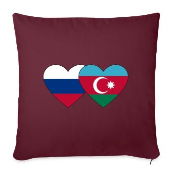 Russie Drapeau azerbaïdjanais coeur - Housse de coussin décorative 45 x 45 cm - bordeaux - Devant