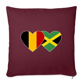 Belgique Jamaïque Drapeau du Cœur - Housse de coussin décorative 45 x 45 cm - bordeaux - Devant