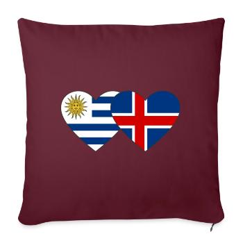 Uruguay Islande Drapeau du cœur - Housse de coussin décorative 45 x 45 cm - bordeaux - Devant