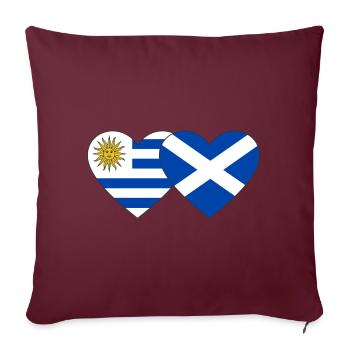 Uruguay Écosse Drapeau du cœur - Housse de coussin décorative 45 x 45 cm - bordeaux - Devant