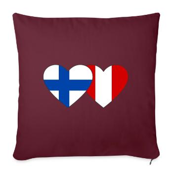 Finlande Pérou Drapeau du Cœur - Housse de coussin décorative 45 x 45 cm - bordeaux - Devant
