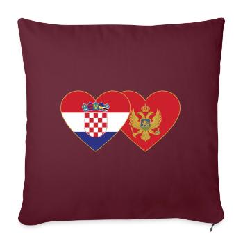 Kroatien Montenegro Flagge - Sofakissenbezug 45 x 45 cm - Burgunderrot - Vorne