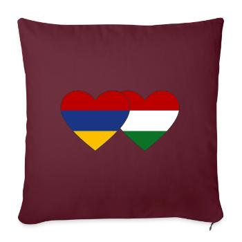 Arménie Hongrie Drapeau Coeur - Housse de coussin décorative 45 x 45 cm - bordeaux - Devant