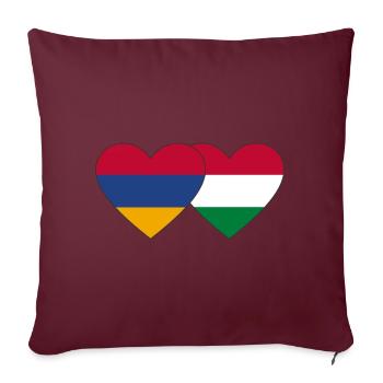 Arménie Hongrie Drapeau Coeur - Housse de coussin décorative 45 x 45 cm - bordeaux - Devant