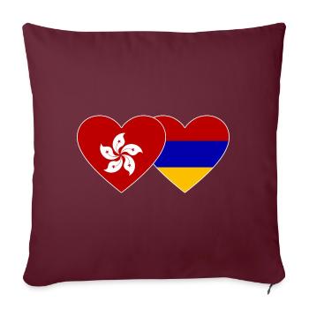 Cœur du drapeau de l’Arménie de Hong Kong - Housse de coussin décorative 45 x 45 cm - bordeaux - Devant