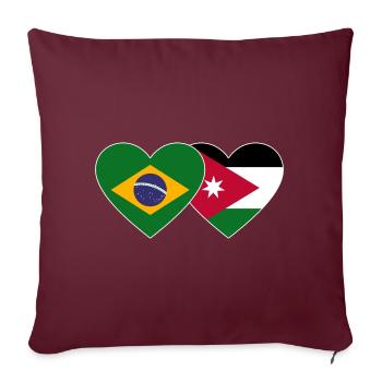 Brésil Jordan Drapeau Coeur - Housse de coussin décorative 45 x 45 cm - bordeaux - Devant
