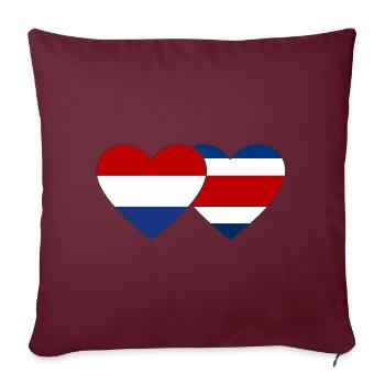 Cœur de drapeau du Costa Rica - Housse de coussin décorative 45 x 45 cm - bordeaux - Devant