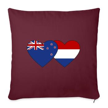 Cœur de drapeau de Nouvelle-Zélande - Housse de coussin décorative 45 x 45 cm - bordeaux - Devant
