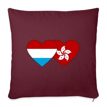 Luxembourg Cœur de drapeau de Hong Kong - Housse de coussin décorative 45 x 45 cm - bordeaux - Devant