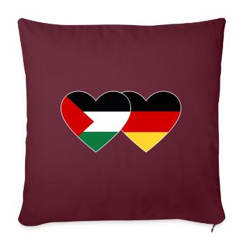 Drapeau de la Palestine Allemagne - Housse de coussin décorative 45 x 45 cm - bordeaux - Devant