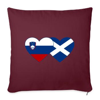Slovénie Ecosse Drapeau Coeur - Housse de coussin décorative 45 x 45 cm - bordeaux - Devant