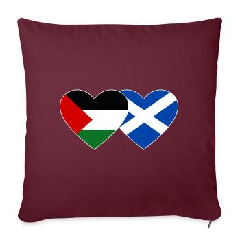 Palestine Ecosse drapeau coeur - Housse de coussin décorative 45 x 45 cm - bordeaux - Devant
