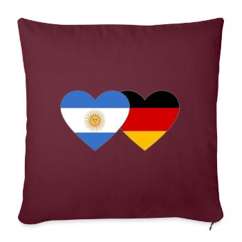 Argentine Allemagne Drapeau Coeur - Housse de coussin décorative 45 x 45 cm - bordeaux - Devant