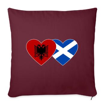 Albanie Ecosse Drapeau Coeur - Housse de coussin décorative 45 x 45 cm - bordeaux - Devant