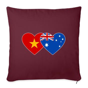 Vietnam Australie Drapeau Coeur - Housse de coussin décorative 45 x 45 cm - bordeaux - Devant