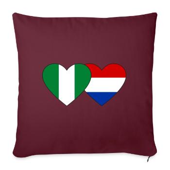 Drapeau du Nigeria Hollande Coeur - Housse de coussin décorative 45 x 45 cm - bordeaux - Devant