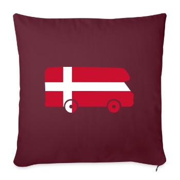 Camper Danemark Voyage Vacances Camper Autocollant - Housse de coussin décorative 45 x 45 cm - bordeaux - Devant