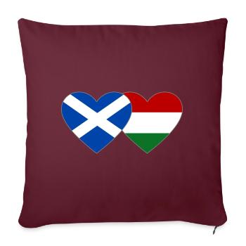 Ecosse, Hongrie, Drapeau, Cœur - Housse de coussin décorative 45 x 45 cm - bordeaux - Devant