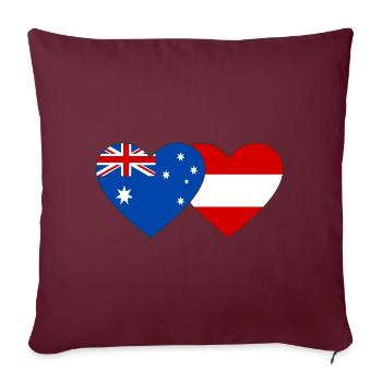Australien Österreich Flagge Herz Flagge - Sofakissenbezug 45 x 45 cm - Burgunderrot - Vorne