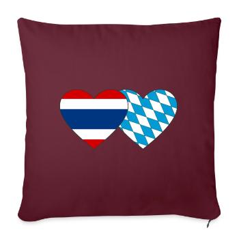 Thaïlande Bavaroise Drapeau Coeur - Housse de coussin décorative 45 x 45 cm - bordeaux - Devant