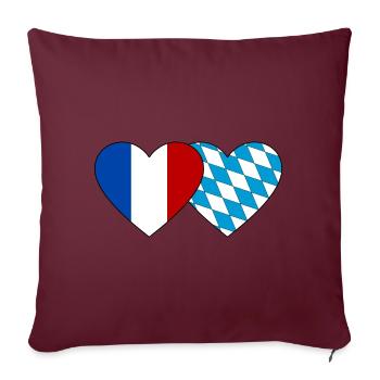 France Bavaroise Drapeau Coeur - Housse de coussin décorative 45 x 45 cm - bordeaux - Devant