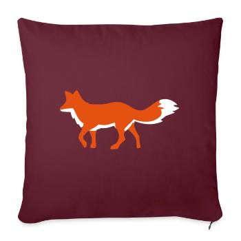 Fox / Renard / Fuchs - Sofakissenbezug 45 x 45 cm - Burgunderrot - Vorne