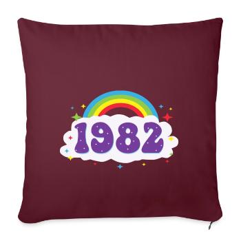 1982 Rainbow - Sofakissenbezug 45 x 45 cm - Burgunderrot - Vorne
