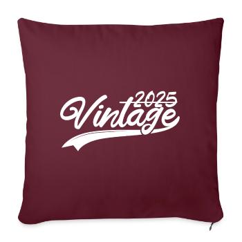 Vintage 2025 Cadeau d’anniversaire 2025 - Housse de coussin décorative 45 x 45 cm - bordeaux - Devant