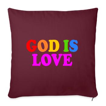 God is love - Housse de coussin décorative 45 x 45 cm - bordeaux - Devant