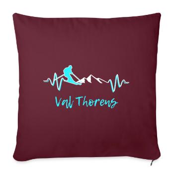 Skifahren Val Thorens - Sofakissenbezug 45 x 45 cm - Burgunderrot - Vorne