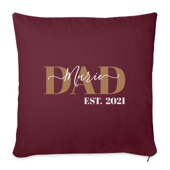 MARIE - DAD EST. 2021 - DADDY SINCE 2021 - BABY - Housse de coussin décorative 45 x 45 cm - bordeaux - Devant