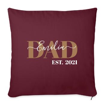 EMILIA - DAD EST. 2021 - DADDY SINCE 2021 - BABY - Sofakissenbezug 45 x 45 cm - Burgunderrot - Vorne