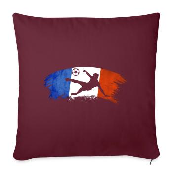 football France bleu blanc rouge foot - Housse de coussin décorative 45 x 45 cm - bordeaux - Devant