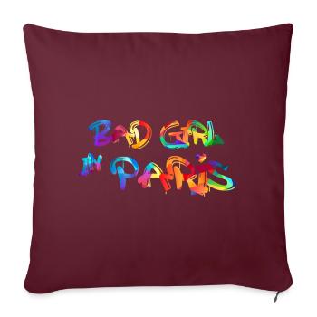 bad girl in paris - Housse de coussin décorative 45 x 45 cm - bordeaux - Devant