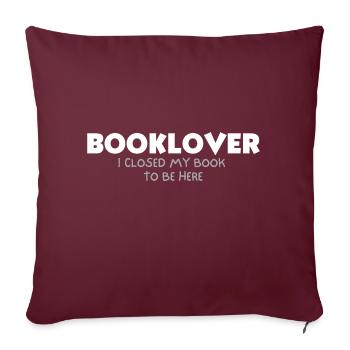Amoureux de la livre - Housse de coussin décorative 45 x 45 cm - bordeaux - Devant