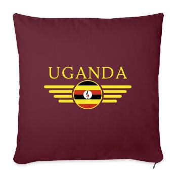 J’aime l’Ouganda, T-shirt design de style élégance - Housse de coussin décorative 45 x 45 cm - bordeaux - Devant