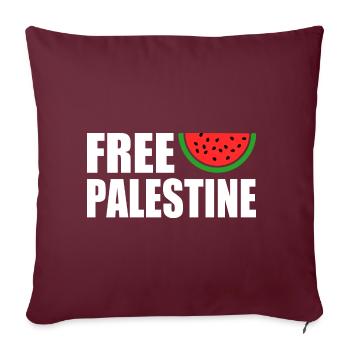Free palestine - Housse de coussin décorative 45 x 45 cm - bordeaux - Devant
