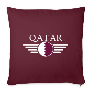 Katar Stil Design T-Shirt - Sofakissenbezug 45 x 45 cm - Burgunderrot - Vorne