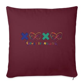 Infinity Heart Autism Awareness Choisir d’inclure - Housse de coussin décorative 45 x 45 cm - bordeaux - Devant