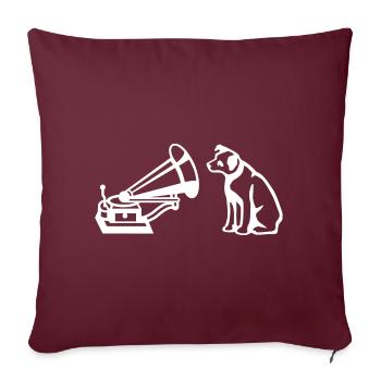 His Master's Voice Logo Weiß - Sofakissenbezug 45 x 45 cm - Burgunderrot - Vorne