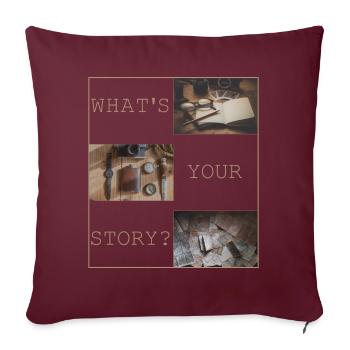 Quel est votre histoire? - Housse de coussin décorative 45 x 45 cm - bordeaux - Devant