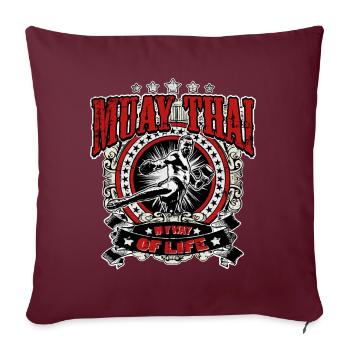 Muay Thai Boxing - Housse de coussin décorative 45 x 45 cm - bordeaux - Devant