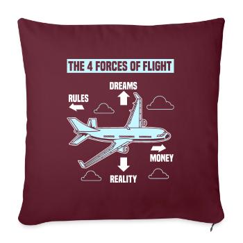 The Four 4 Forces Of Flight Spruch Geschenk TShirt - Sofakissenbezug 45 x 45 cm - Burgunderrot - Vorne